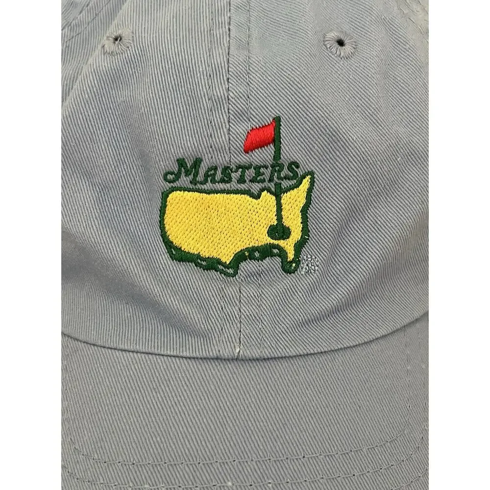 Lot of 2 Masters Golf strapback hat 2010 navy blue light blue American Needle